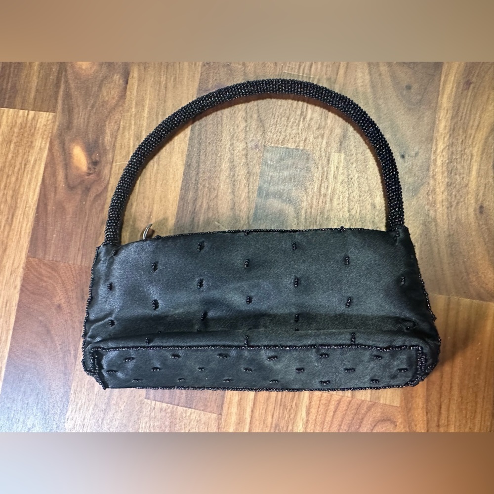 Black Beaded Evening Shoulder Bag - Picture 5 of 10